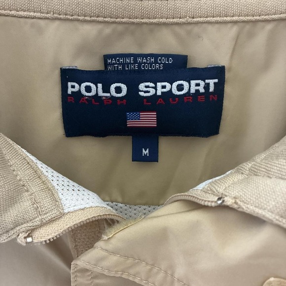 Vintage Polo Sport golf windbreaker jacket in khaki with embroidered logo - Picture 3 of 7